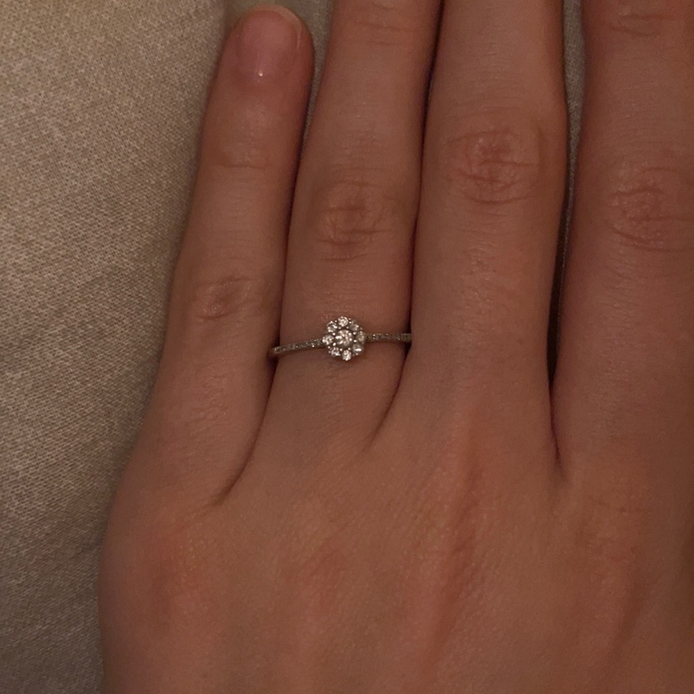 Diamond ring silver